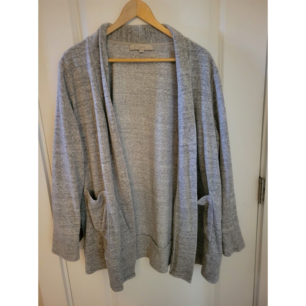 Gray Fleece Cardigan W Pockets Sz XL Casual Comfort Summer Pool Vacation Resort